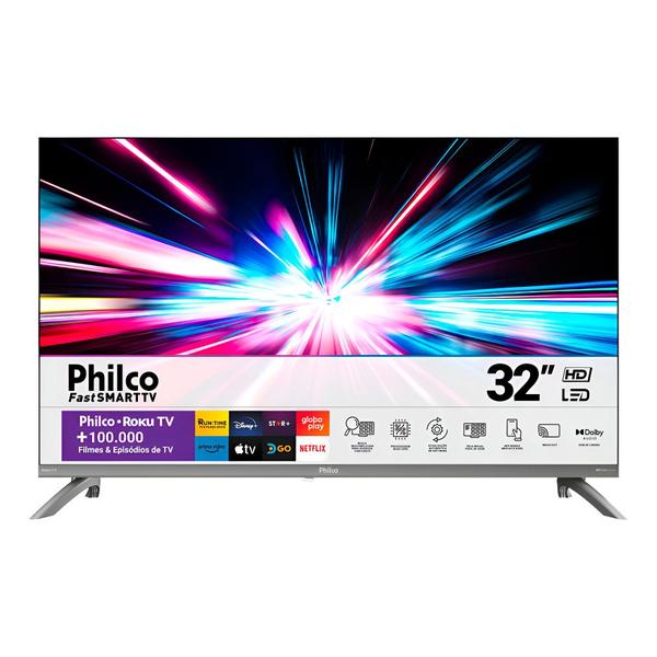 Smart Tv Philco 32" HD LED ROKU TV Bivolt Alexa P32CRA
