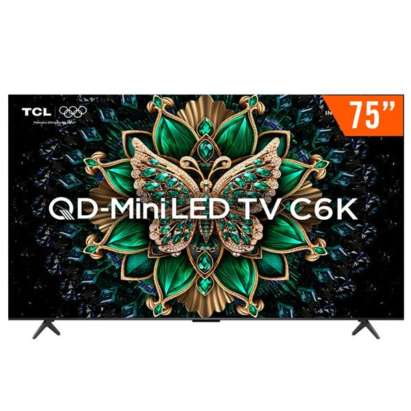 Smart TV QLED Mini LED 75" Android TV UHD 4K TCL 75C6K Comando de Voz Hands-Free Google TV... Smart TV QLED Mini LED 75" Android TV UHD 4K TCL 75C6K Comando de Voz Hands-Free Google TV...