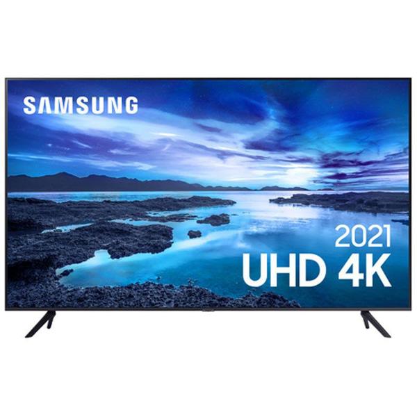 Imagem de Smart TV Samsung 55  UHD 4K UN55AU7700GXZD Processador Crystal 4K Tela sem limites Visual Livre de Cabo