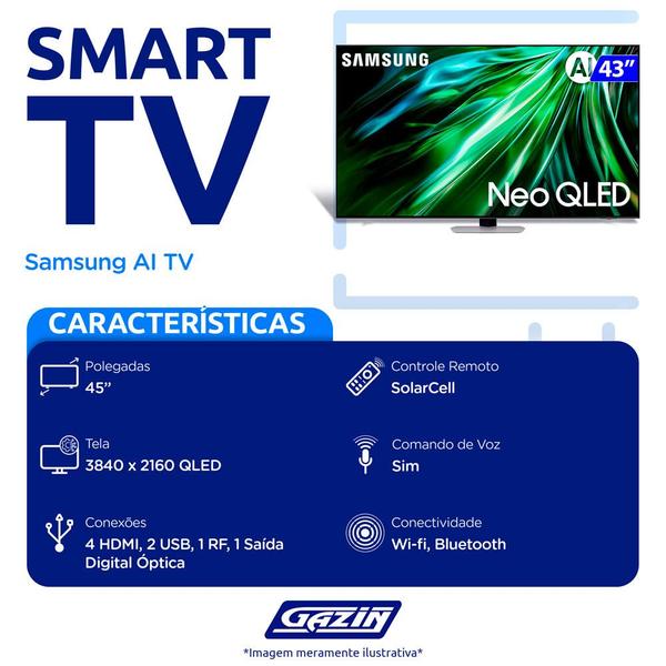 Imagem de Smart TV Samsung Neo QLED 43 Polegadas 4K Wi-Fi Comando de Voz QN43QN90DAGXZD