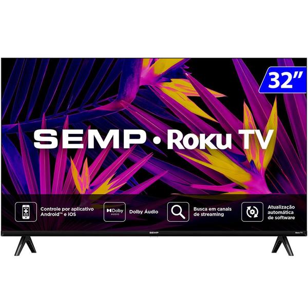 Imagem de Smart TV Semp LED 32 Polegadas Wi-Fi Roku HD 32R6610