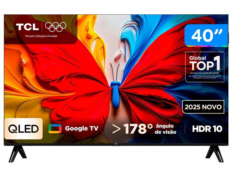 Smart TV TCL 40 Polegadas Full HD QLED S5K WiFi Bluetooth Google TV 2 HDMI HDR10 Dolby Aud...