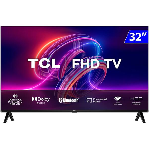 Smart TV TCL LED 32 Polegadas Full HD Wi-Fi Android TV Comando de Voz 32S5400AF - Semp Tcl Smart TV TCL LED 32 Polegadas Full HD Wi-Fi Android TV Comando de Voz 32S5400AF - Semp Tcl