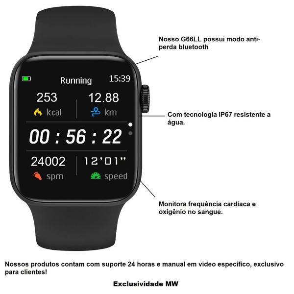 Imagem de Smart Watch G66LL Monitoramento de Saúde Chamadas Bluetooth