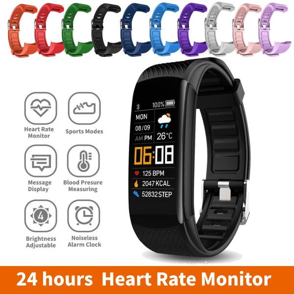 Imagem de Smart Watch Men Mulheres Pedometer Smartwatch Wristwatch Heart Rate Blood Black com alça P