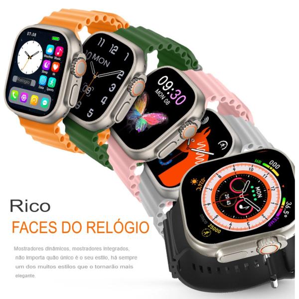 Imagem de Smart Watch Relogio Inteligente W68 Mini Android iOS Tela 41mm Original Pulseira Oceano Pelicula