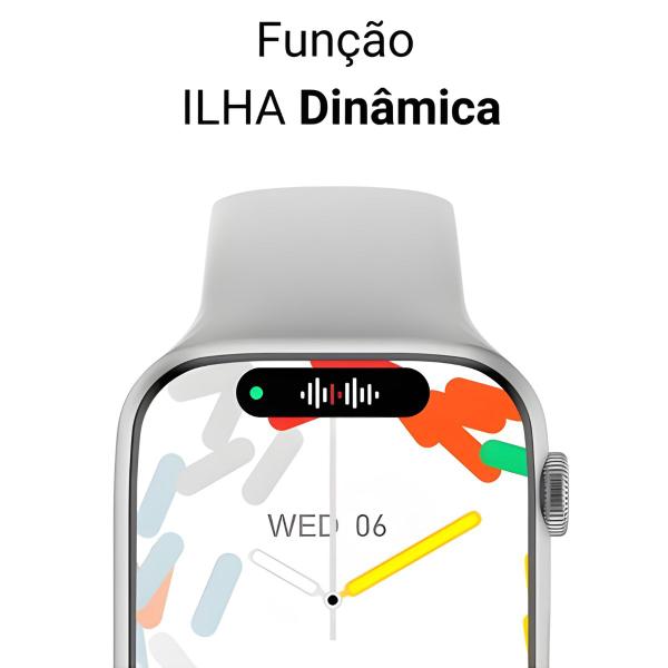 Imagem de Smart Watch Relogio Inteligente W99+ Amoled 2GB 45mm Os10 Ilha Dinamica Microwear Original Nf