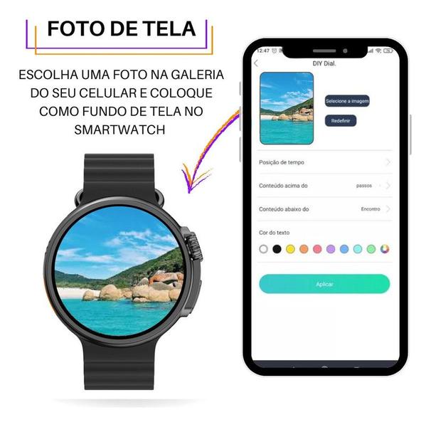 Imagem de Smart Watch Tela Ultra Compativel iPhone 11 12 13 14 Pro Max