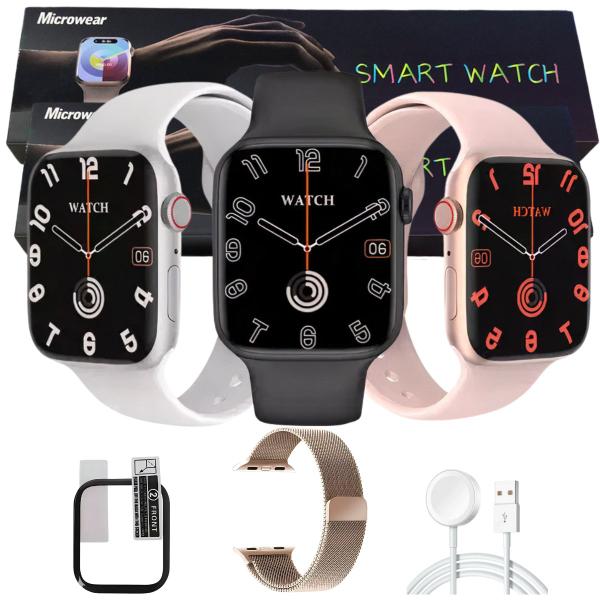 Imagem de Smart Watch W29s Watch 9 Pro Ilha Dinamica Assitente de Voz Faz e Recebe Chamadas Notificaçoes Nfc