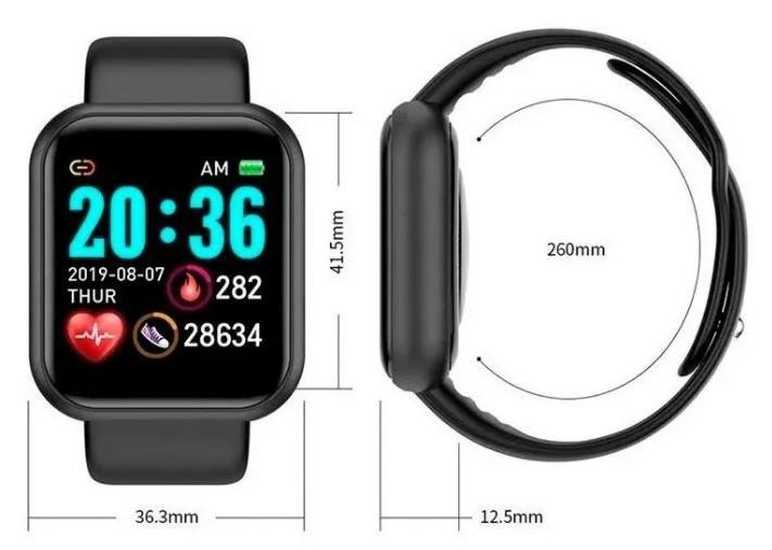 Imagem de Smart Watch Y68 D20 Preto Relógio Inteligente Br Barato Envio Já