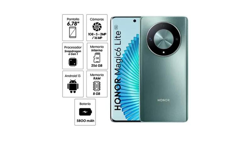 Imagem de Smartphone Celular Honor Magic 6 Lite - 8r/256GB - Cam: 108Mpx