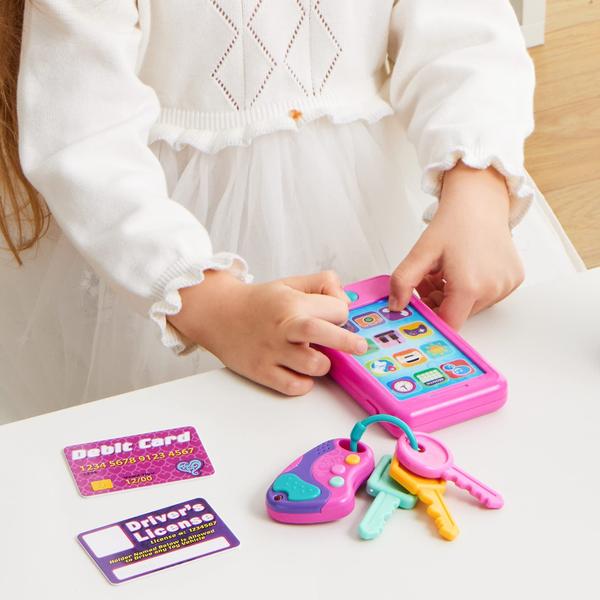 Imagem de Smartphone, chave Keyfob e cartão de crédito Pretend Play Set JOYIN