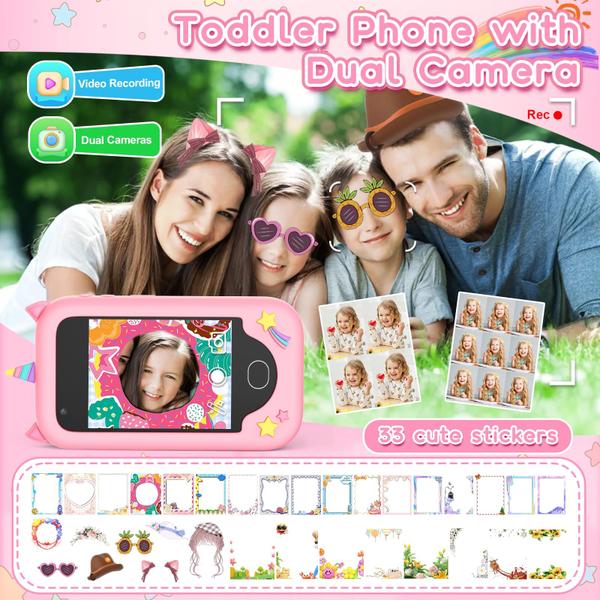 Imagem de Smartphone de brinquedo GOCINA Kids Smart Phone para meninas de 3 a 10 anos +3