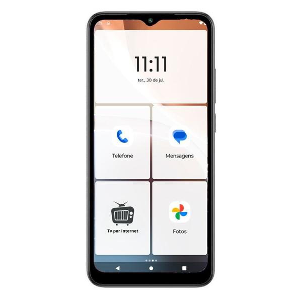 Imagem de Smartphone Desbloqueado para Idoso 128GB/4GB RAM com TV Online inclusa