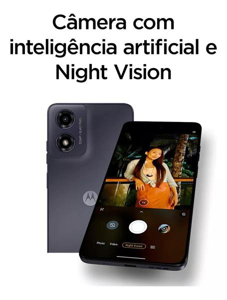 Imagem de Smartphone G04 128GB + 8GB ram câmera Vision AI 16MPx tela 90Hz HD+ Premium Design Graffiti Black