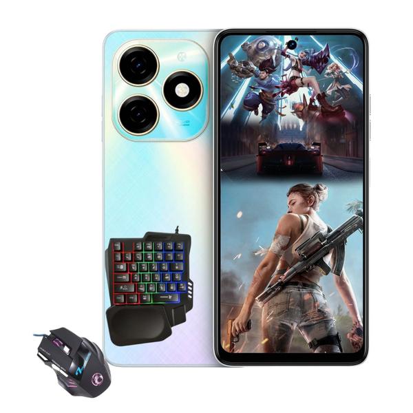 Imagem de Smartphone Gamer Tecno Spark 20 White 4G 256GB/8GB RAM Tela 6.6 IPS com Teclado e Mouse