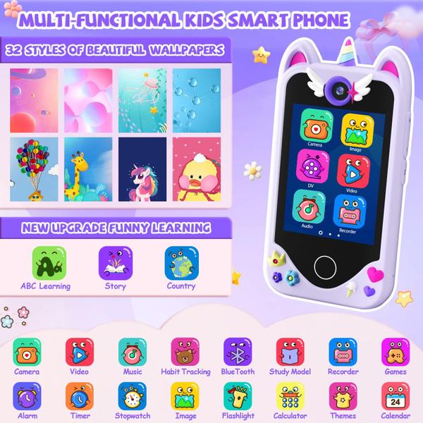 Imagem de Smartphone infantil Yosfeng Toddler com tela sensível ao toque, câmeras duplas