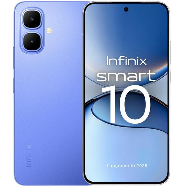 Smartphone INFINIX Smart 10 120Hz Lançamento 2025 NFC 128GB 256GB 8GB Ramboost Câmera 2K 5000mAh resistência IP64