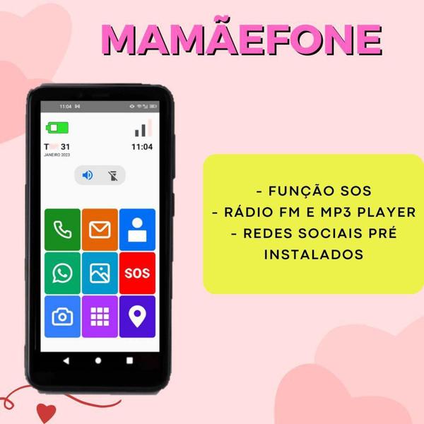 Imagem de Smartphone mamãefone 4g 32gb tela grande botão sos zap zap - MULTILASER