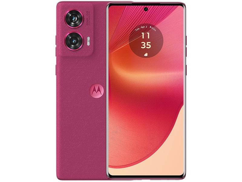Imagem de Smartphone Motorola Edge 50 Fusion 256GB Pink Vegan Suede 5G 16GB RAM 6,7" Câm. Dupla 32MP Dual Chip