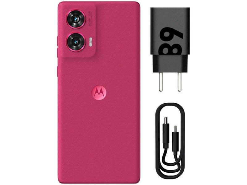 Imagem de Smartphone Motorola Edge 50 Fusion 256GB Pink Vegan Suede 5G 16GB RAM 6,7