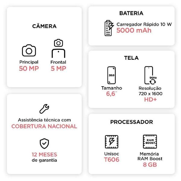 Imagem de Smartphone Motorola Moto G04s 128GB 4GB Ram Boost Câmera 16MP com Moto AI sensor FPS lateral - Coral