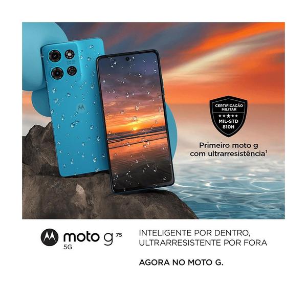 Imagem de Smartphone Motorola Moto g75 5G - 256GB 16GB Ram Boost 50MP Sony Camera Moto AI Ultrarresistencia militar