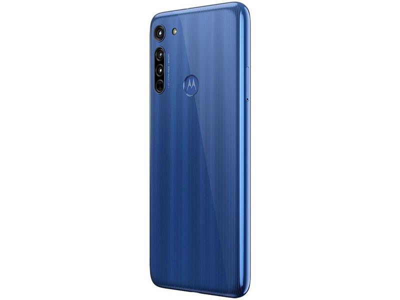 Imagem de Smartphone Motorola Moto G8 64GB Azul Capri 4G 4GB RAM Tela 6,4” Câm. Tripla + Câm. Selfie 8MP