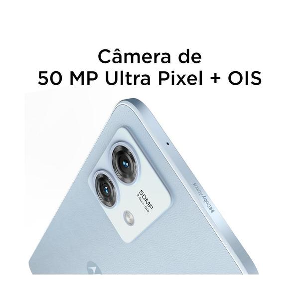 Imagem de Smartphone Motorola Moto G84 5G 256GB 16GB RAM Boost CâmeraTraseira Dupla 50MP + 8MP Selfie 16MP Tela 6.55" Azul-Vegan Leather