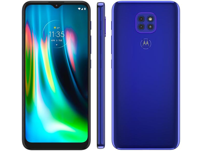 Imagem de Smartphone Motorola Moto G9 Play 64GB Azul Safira 4G Octa-Core 4GB RAM 6,5” Câm. Tripla + Selfie 8MP