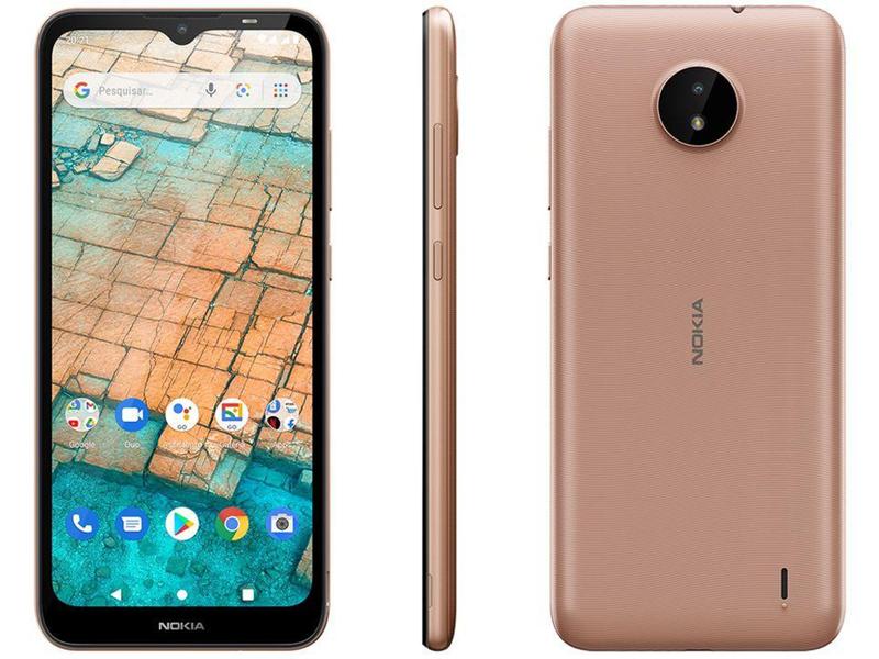 Imagem de Smartphone Nokia C20 32GB Dourado 4G Octa-Core - 2GB RAM Tela 6,5” Câm. 5MP + Câm. Selfie 5MP