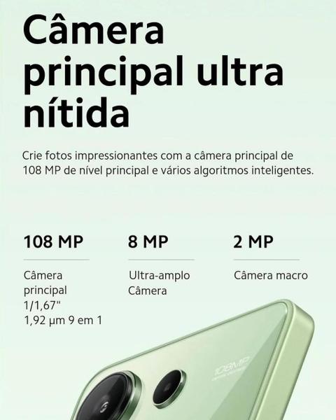 Imagem de Smartphone Note13 256G / 128GB + 12GB Ram Camera 108MPX Premium Desing Snapdragon performance tela 120Hz FHD+ AMOLED versão Global