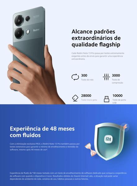 Imagem de Smartphone Note13 PRO 256GB / 16GB Ram Camera 200MPX Top de linha Premium Desing performance tela 120Hz FHD AMOLED versão Global