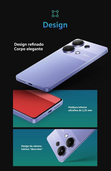 Imagem de Smartphone Note13 PRO 256GB / 16GB Ram Camera 200MPX Top de linha Premium Desing performance tela 120Hz FHD AMOLED versão Global