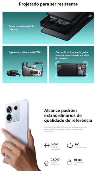 Imagem de Smartphone Note13 PRO 5G NFC 256G / 128GB  12GB Ram Camera 200MPX Top de linha Premium Desing Snapdragon 7 Gen 2 tela 120Hz FHD AMOLED versão Global