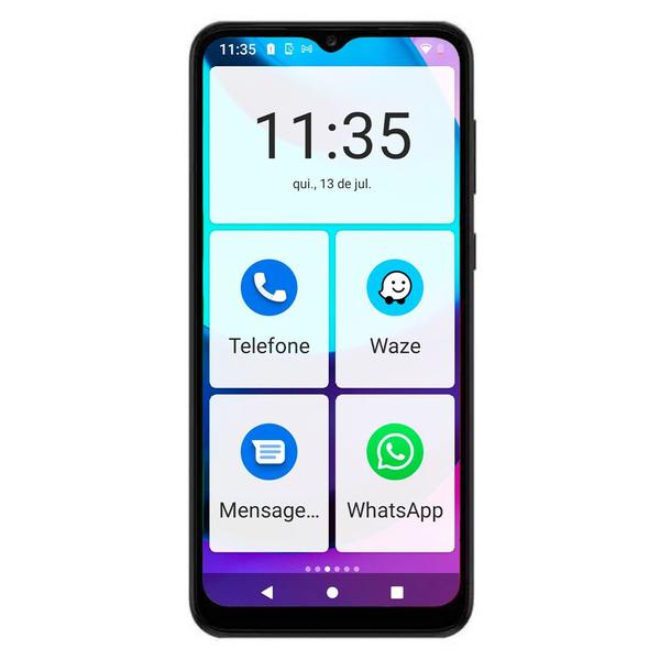 Imagem de Smartphone para Idoso 128Gb/ 4GB RAM 4G Tela 6.5 com acessorios