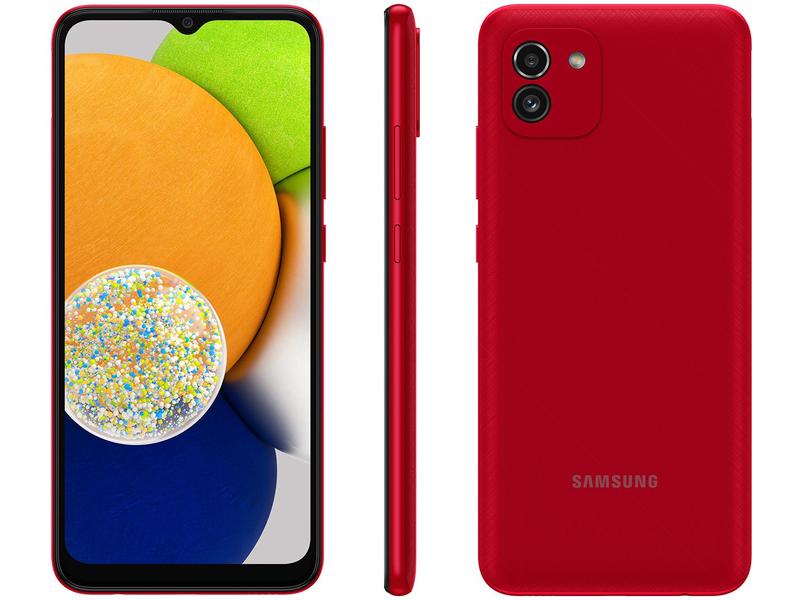 Imagem de Smartphone Samsung Galaxy A03 64GB Vermelho 4G Octa-Core 4GB RAM Tela 6,5” Câm. Dupla + Sefie 5MP