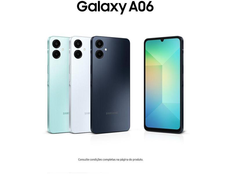 Imagem de Smartphone Samsung Galaxy A06 128GB 4GB RAM Branco 6,7" Câm. Dupla + Selfie 8MP