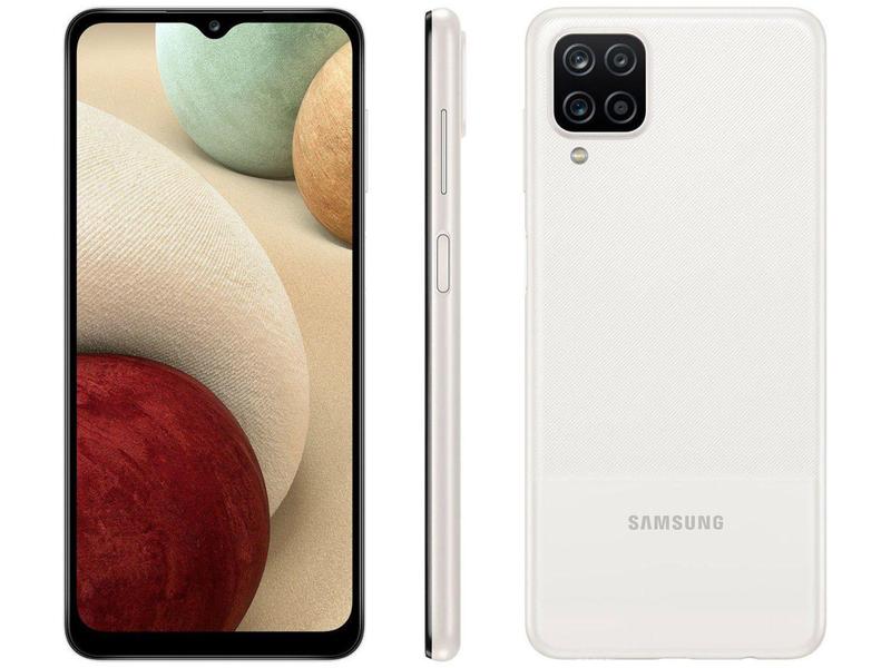 Imagem de Smartphone Samsung Galaxy A12 64GB Branco 4G - Octa-Core 4GB RAM 6,5” Câm. Quádrupla + Selfie 8MP