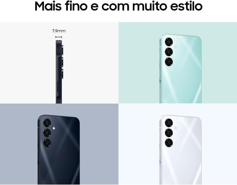 Smartphone Samsung Galaxy A16 128GB com 4GB RAM, Desempenho rápido e design moderno Preto - Sam sung