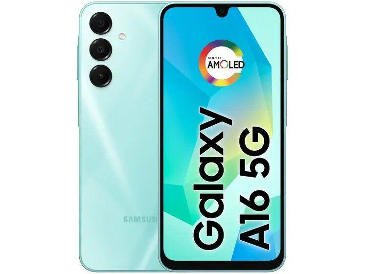 Smartphone Samsung Galaxy A16 5G 128GB - Verde Claro, RAM 4GB, Tela 6.7", Câmera Tripla 50MP + Selfie 13MP
