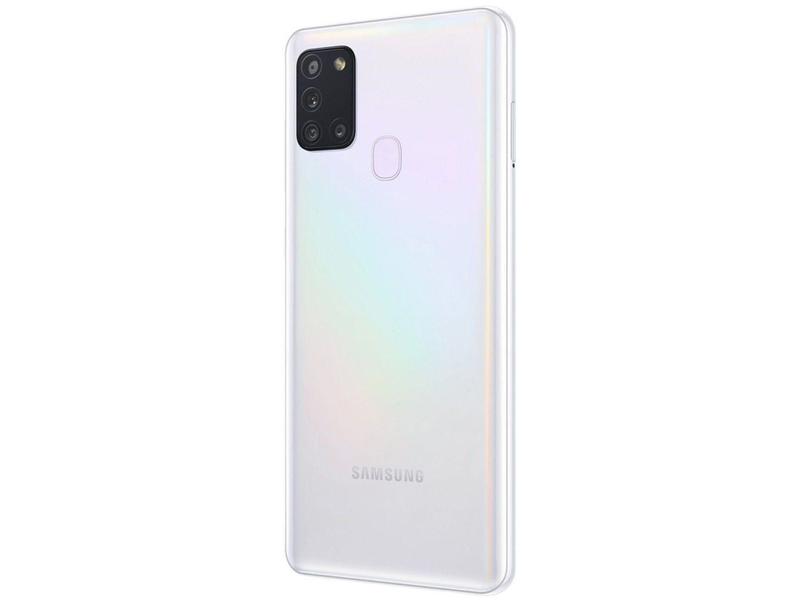 Imagem de Smartphone Samsung Galaxy A21s 64GB Branco 4G - 4GB RAM 6,5” Câm. Quádrupla + Selfie 13MP - 4GB RAM