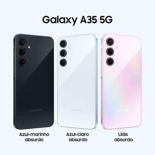 Imagem de Smartphone Samsung Galaxy A35 128GB Rosa 5G 6GB RAM 6,6" Câm. Tripla + Selfie 13MP Dual Chip