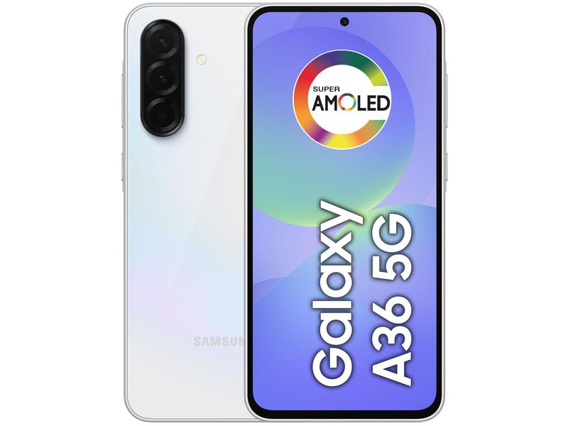 Smartphone Samsung Galaxy A36 128GB 5G 6GB RAM Branco 6,7" Câm. Tripla + Selfie 12MP Smartphone Samsung Galaxy A36 128GB 5G 6GB RAM Branco 6,7" Câm. Tripla + Selfie 12MP