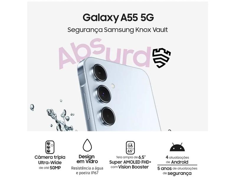 Imagem de Smartphone Samsung Galaxy A55 128GB Azul Claro