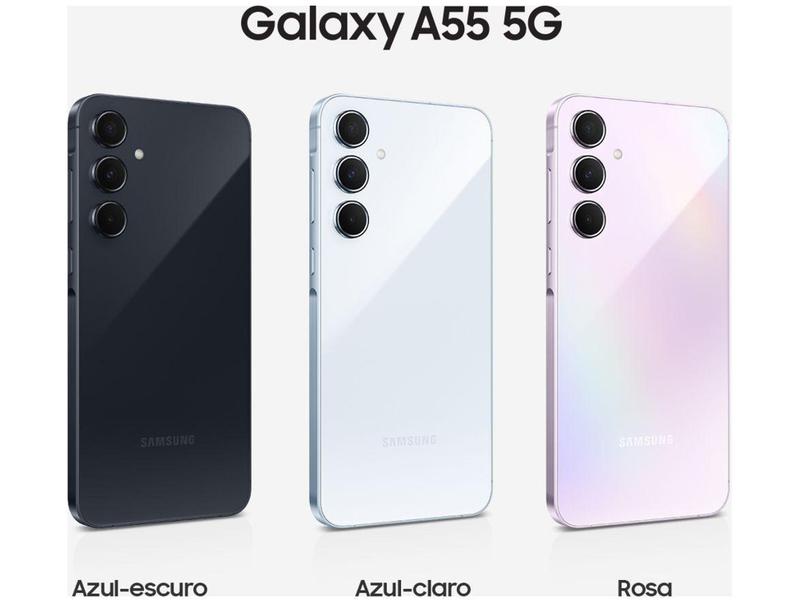 Imagem de Smartphone Samsung Galaxy A55 256GB Azul Escuro 5G 8GB RAM 6,6" Câm. Tripla + Selfie 32MP Dual Chip