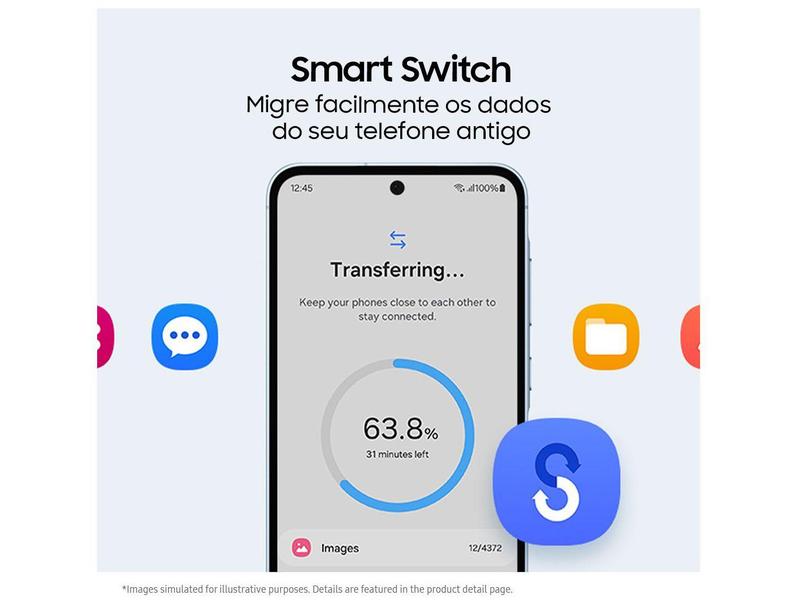Smartphone Samsung Galaxy A55 256GB Azul Escuro - 5G 8GB RAM + Smartband Samsung Galaxy Fit3 Rosé Imagem de Smartphone Samsung Galaxy A55 256GB Azul Escuro
