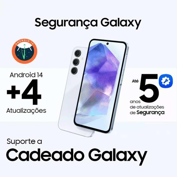 Imagem de Smartphone Samsung Galaxy A55 5G 128GB 8GB RAM - Azul Claro