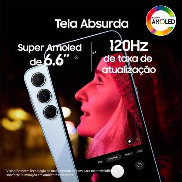 Imagem de Smartphone Samsung Galaxy A55 5G 128GB Tela 6.6 Câmera 50MP Selfie 32MP Android 14