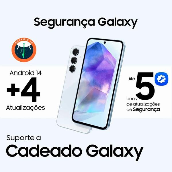 Imagem de Smartphone Samsung Galaxy A55 5G 128GB Tela 6.6 Câmera 50MP Selfie 32MP Android 14